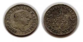 1 srebrny grosz 1851 Fryderyk Wilhelm IV Prusy
