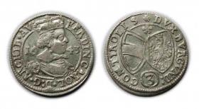 Obrazek dla: 3 krajcary 1643 Ferdynand Karol Hall