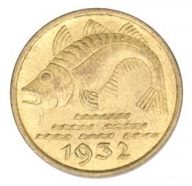 Obrazek 2 dla: 10 fenigów 1932 Dorsz Wolne Miasto Gdańsk