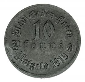 10 fenigów 1919 Baden  Baden Badenia