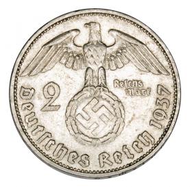 Obrazek 2 dla: 2 marki 1937 Paul von Hindenburg / swastyka Niemcy Berlin A