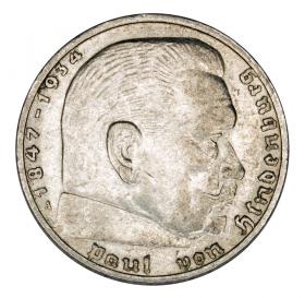 Obrazek dla: 2 marki 1937 Paul von Hindenburg / swastyka Niemcy Berlin A