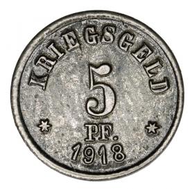 Obrazek 2 dla: 5 fenigów 1918 Zielona Góra / Grunberg