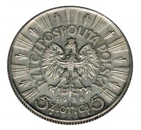 Obrazek 2 dla: 5 złotych 1938 Polska Warszawa