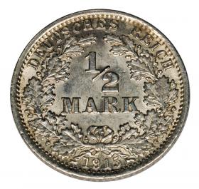 Obrazek dla: 1/2 marki 1915 A Wilhelm II Hohenzollern Niemcy Berlin
