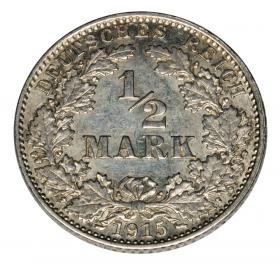 Obrazek dla: 1/2 marki 1915 J Wilhelm II Hohenzollern Niemcy Hamburg