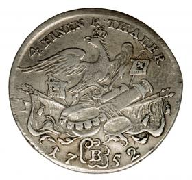 Obrazek 2 dla: 1/4 talara 1752 Fryderyk II Wielki Prusy Wrocław