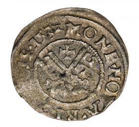 Obrazek 2 dla: Szeląg 1532 Walter von Plettenberg Zakon Kawalerów Mieczowych Ryga