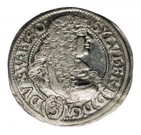 Obrazek dla: 3 krajcary 1674 Sylwiusz Fryderyk Witemberski Księstwo Oleśnicko  Bierutowsko  Radziejowskie Oleśnica