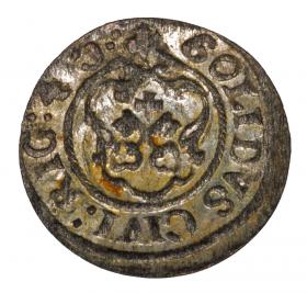 Obrazek 2 dla: Szeląg 1645 Krystyna Waza Ryga