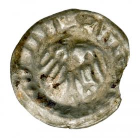 Obrazek 2 dla: Brakteat orzeł i promieniste linie Fryderyk II Żelazny Niemcy Brandenburgia Havelberg