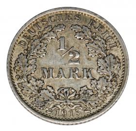 Obrazek dla: 1/2 marki 1915 Wilhelm II Hohenzollern Prusy Berlin