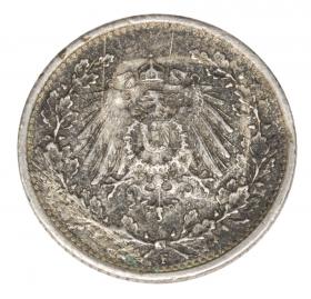 1/2 marki 1917 Wilhelm II Hohenzollern Prusy Stuttgart