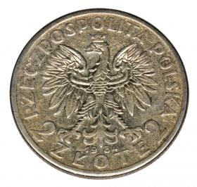 Obrazek 2 dla: 2 złote 1934 Głowa kobiety II RP Warszawa