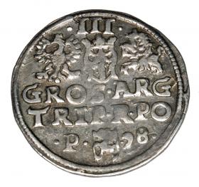 Obrazek 2 dla: Trojak 1598 Zygmunt III Waza Polska Poznań
