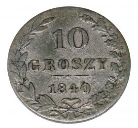 Obrazek 2 dla: 10 Groszy 1840 Mikołaj I Romanow Królestwo Polskie Warszawa