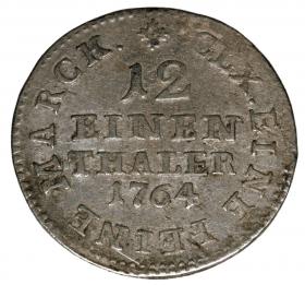 Obrazek 2 dla: 1/12 talara 1764 Fryderyk August III Niemcy Drezno
