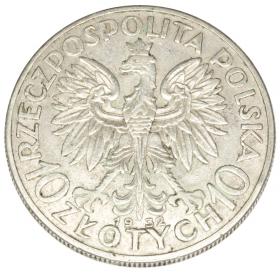 Obrazek 2 dla: 10 złotych 1932 Głowa kobiety II RP Warszawa