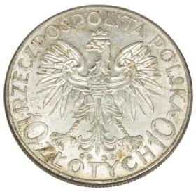 Obrazek 2 dla: 10 złotych 1932 Głowa kobiety II RP Warszawa