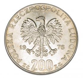 Obrazek 2 dla: 200 złotych 1976 Igrzyska XXI Olimpiady III RP Warszawa