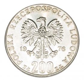 Obrazek 2 dla: 200 złotych 1976 Igrzyska XXI Olimpiady III RP Warszawa