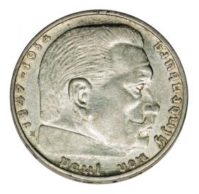 Obrazek dla: 2 marki 1937 Paul von Hindenburg orzeł ze swastyką Niemcy Muldenhutten E