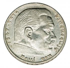 Obrazek dla: 5 marek 1935 E Paul von Hindenburg orzeł pruski Niemcy Muldenhutten