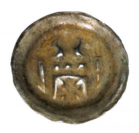 Obrazek 2 dla: Brakteat brama z kulami i krzyżem Zakon Krzyżacki