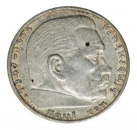 Obrazek dla: 2 marki 1937 A Paul von Hindenburg orzeł ze swastyką Niemcy Berlin