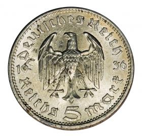 5 marek 1936 A Paul von Hindenburg / orzeł pruski Berlin
