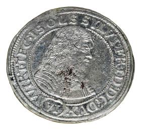 Obrazek dla: 6 krajcarów 1674 Sylwiusz Fryderyk Witemberski Księstwo Oleśnickie Oleśnica