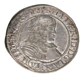 Obrazek dla: 6 krajcarów 1674 Sylwiusz Fryderyk Witemberski Księstwo Oleśnickie Oleśnica