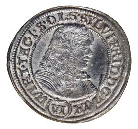 Obrazek dla: 6 krajcarów 1674 Sylwiusz Fryderyk Witemberski Księstwo Oleśnickie Oleśnica