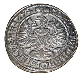 Obrazek 2 dla: 6 krajcarów 1674 Sylwiusz Fryderyk Witemberski Księstwo Oleśnickie Oleśnica