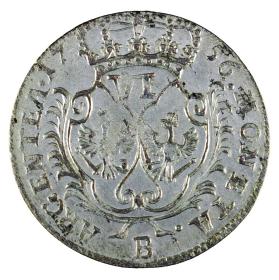 Obrazek 2 dla: Szóstak 1756 Fryderyk II Wielki Prusy Wrocław B